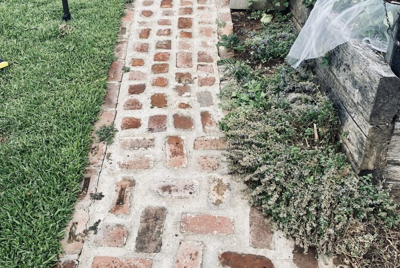 Completed DIY Cobblestone path